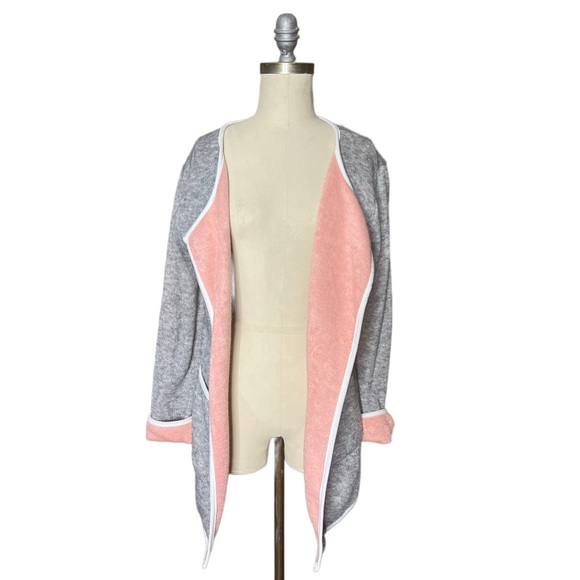 Helcarcii Grey and Pink Open Sweater Cardigan size L - Picture 7 of 14